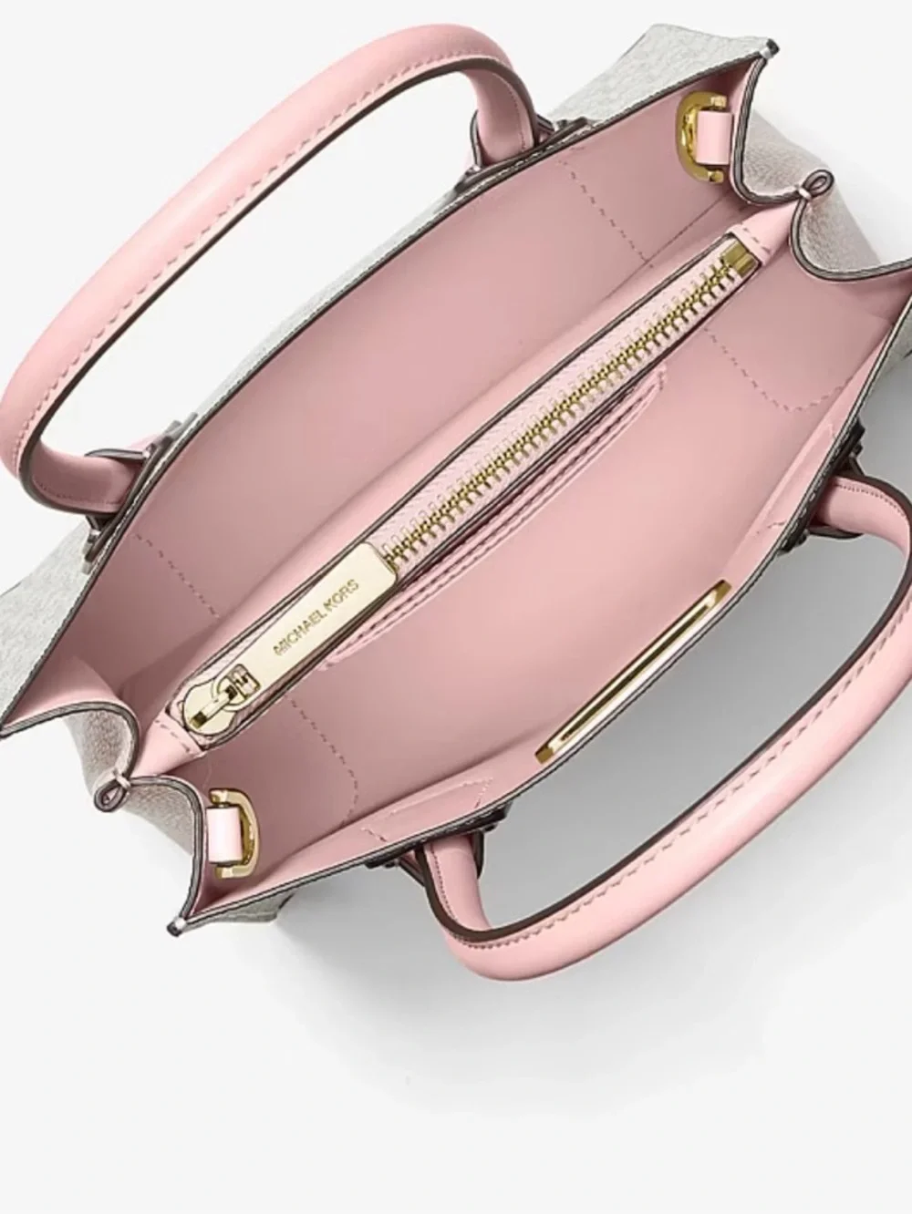 Michael Kors MEDIUM MERCER Pink powder blush MK Signature Satchel purse handbag - Picture 7 of 7
